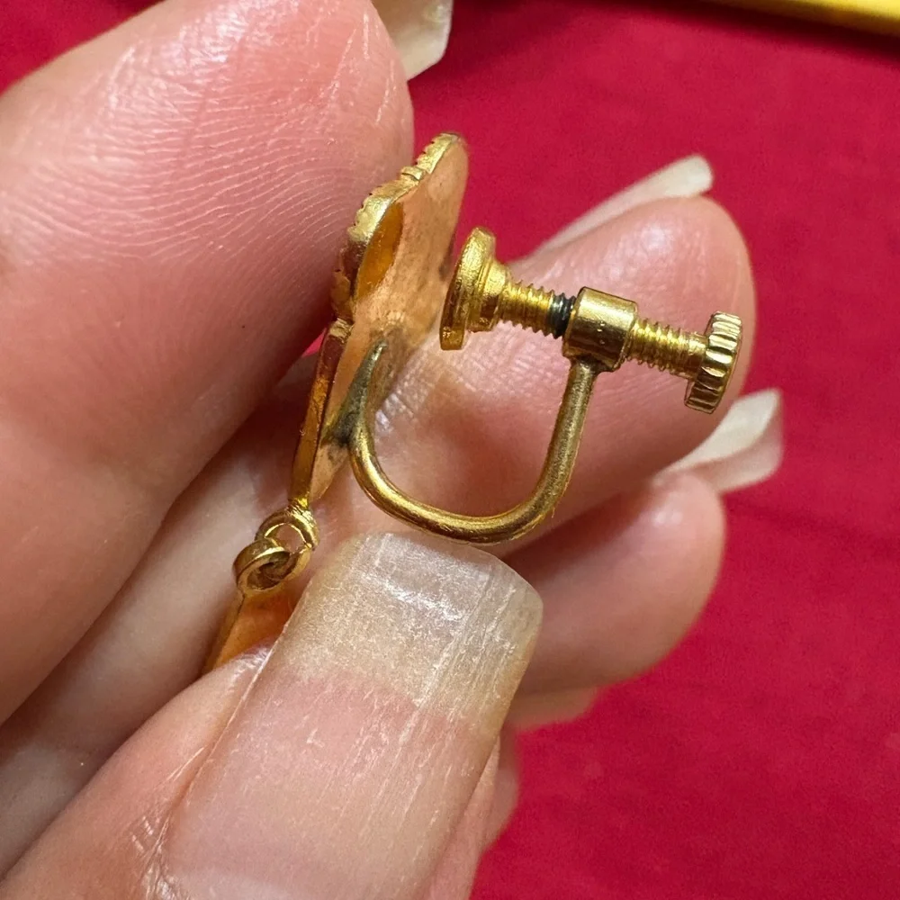 Vintage Elegant Gold and Silver Teardrop Earrings